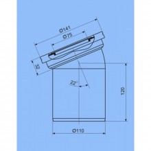 TEGRA LĪKUMS SĒDPODA 22,5 GRADI 110MM