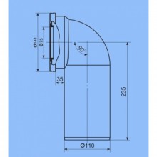 TEGRA LĪKUMS SĒDPODA 90 GRADI 110MM