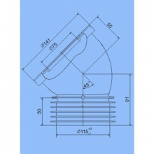 TEGRA WC LĪKUMS 110MM 45 GRĀDI, ĪSS