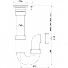 Сифон 1 1/2X40 Прямые Выхлопы