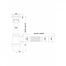Сифон 1 1/2X40 с Гибкой Трубкой 40х40