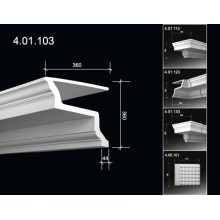 Fasādes karnīze ar gludu profilu 4.01.103 