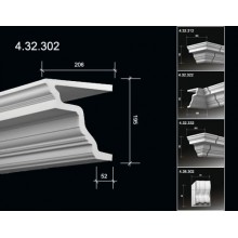 Fasādes karnīze ar gludu profilu 4.32.302