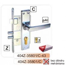 Slēdzene-404 cinkota ar rokturi,  uzliktni (hroms)