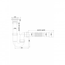 Сифон 1 1/2X40 с Гибкой Трубкой 40x40/50