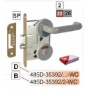 Slēdzene-485 ar rokturi, uzliktni un serdeni-WC (balts)