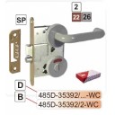 Замок-485 с ручкой, накладкой и вставкой-WC (белый)