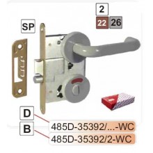 Замок-485 с ручкой, накладкой и вставкой-WC (белый)