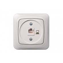 IKL001-01 A/B RJ45KAT5 1-VIET.DATORA LIGZDA/BEZ RĀMJA BALTA ALFA