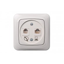 ITKL001-01 A/B KAT3/KAT5 TELEFONA UN DATORA LIGZDA BEZ RAM. BALTA ALFA