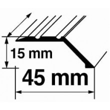 Savienojuma vietas pārklājošie aluminija profili 15x45mm/90cm