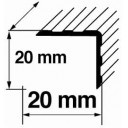 Dekoratīvie alumīnija leņķa profili 20x20mm/90cm