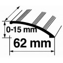 Savienojuma vietas pārklājošie aluminija profili 0-15x62mm/90cm