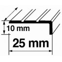 Dekoratīvie alumīnija leņķa profili 10x25mm/270cm