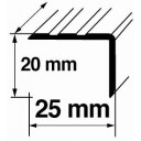 Dekoratīvie alumīnija leņķa profili 20x25mm/270cm