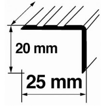 Dekoratīvie alumīnija leņķa profili 20x25mm/90cm