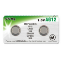 Baterijas Lithium AG12, G12 (LR43, SR43W, 386, 186, GP86A)