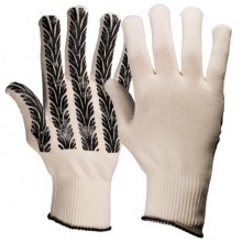 Trikotāžas darba cimdi SOFT 1/10 PVC