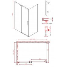 Душевая кабина Novito ASS3, 100x80x200 cm, без рамы