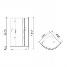 Душевая кабина 90x90 с Поддоном er0509-c4 (erlit)