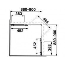 Duškabīne  lyra plus 90x90 h2513820006 (jika)