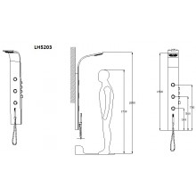 Masāžas dušas siena LH5203 1500X205 mm, Masterjero