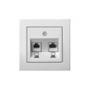IKL002-01 E/B EPSILON Двойная Компьютерная Розетка 2XRJ45,6KAT,Белая