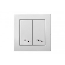 IP6+6-10-001-01 E/B 2KL. Переключател Двойной, Белый