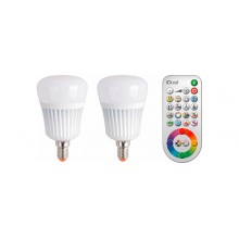 JE0143082 Led spuldzes 2 x E14 470Lm 2x 7W  2200-6500K +RGB ar pulti