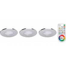 JE1295839 Griestu gaismekļu komplekts ar pulti 3x345Lm IP65 22W 2200-6500Lm +RGB hroms