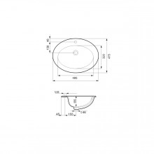 Izlietne Cersanit Gamma 63x47,5x22cm, balta