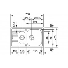 Izlietne EFN 651-78 78X47.5CM (FRANKE)