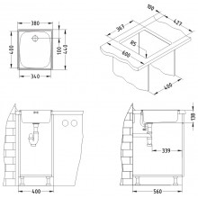 Izlietne VIRTUVES BASIC10 38X44CM (ALVEUS)