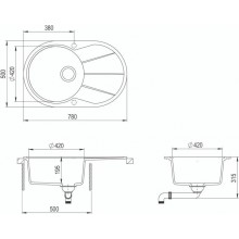 Izlietne Aquasanita SR101 Black 780x500mm