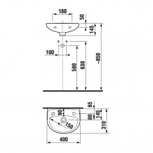 Раковина Jika Lyra Plus 15381 40x31x14,5cm Справа