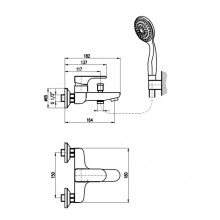 Смеситель в ванну Rav Yukon YU154.5/1