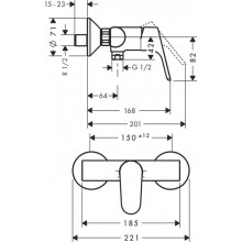 Maisītājs Dušai Hansgrohe Focus E2 HG