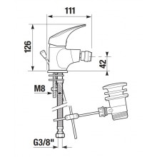 Смеситель для Биде TALAS H3411N10041111 (JIKA)