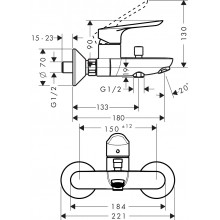 Смеситель в ванну Hansgrohe Logis Loop 71244000