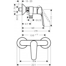 Maisītājs Dušai E 71602000 (HANSGROHE)