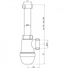 Sifons ANI 1 1/4" L=40 mm