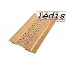 Pastiprināti apdares dēļi PVC (0. 1 X 2, 7m) ar perforaciju 2U-257 gaišais ozols