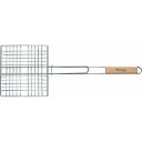 Решетка (23 см х 21 см) для мяса, деревянная ручкa