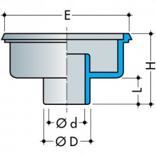 Gridas piltuve standarta modelis ar vertikālu izvadu 300x300mm