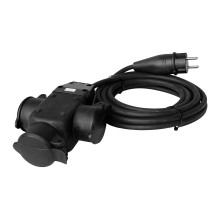 0658 Ext. cord HO5RR-F3x1,5 /5m pagarinātājs ar 3v adapteri gumijas