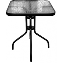 Металлический стол со стеклянной поверхностью