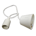 Силиконовый Белый патрон для лампы Е27 с проводами и подключением к потолку