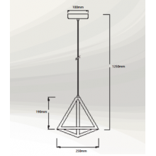 Подвесная Лампа Геометрической Формы E27,250 х 190 х 1250 мм