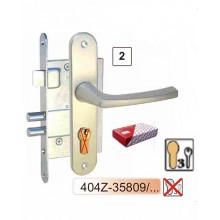 Slēdzene-404 cinkota ar rokturi, uzliktni un serdeni-43 (balts)