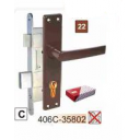 Slēdzene-406 cinkota ar rokturi, uzliktni un serdeni-23 (brūns)